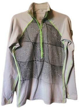 Nike Jacket Women's XL Half-Zip Pullover Neon Green Trim Activewear Running